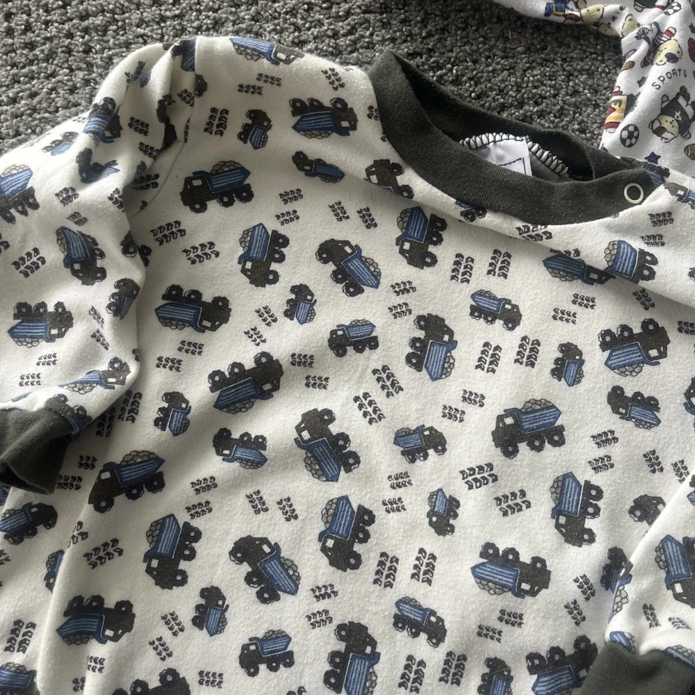 Infant Toddler Boys Y2K 90's Top Lot. 24 Months. Trucks Dinosaur Sports Bodysuit